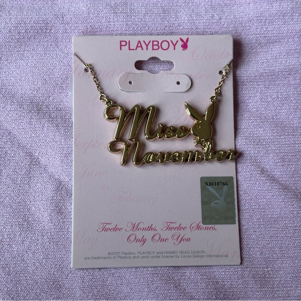 Playboy Gold Script Necklace